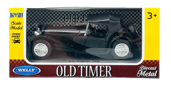WELLY OLD TIMER SS JAGUAR 100 KATOLLA MUSTA 1:34 98876