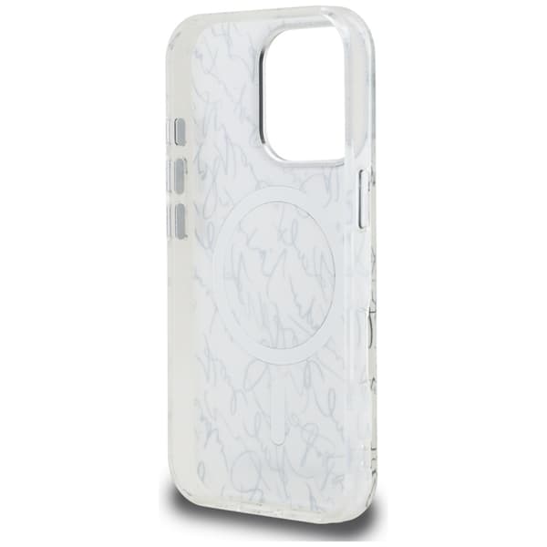Karl Lagerfeld IML Karl Script Pattern MagSafe - iPhone 16 Pro cover (hvid)