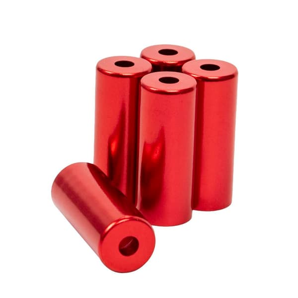 Bromshusändar, aluminium 5 mm, 5 st. röda