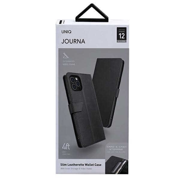 UNIQ bokfodral Journa iPhone 12/12 Pro6,1 grå/mörkgrå