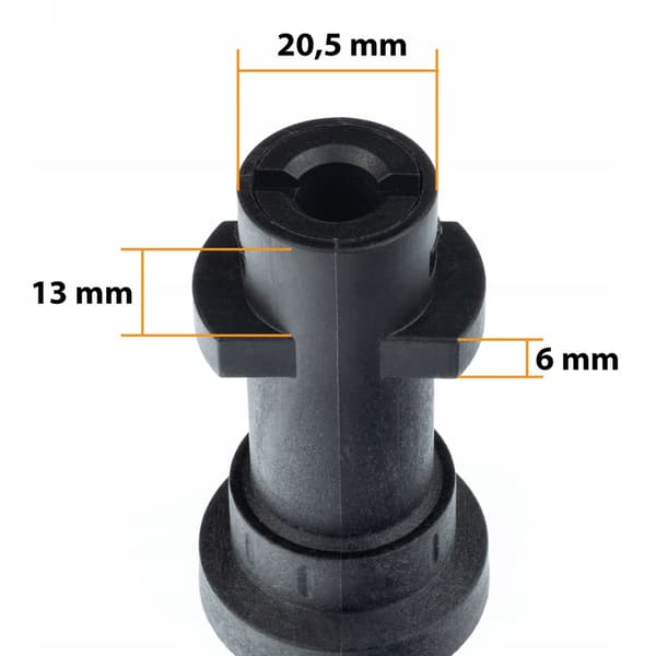 Bajonetadapter - Kärcher K Plast - Til højtryksrensere | 160 BAR | 60°C | Adapter til K-seriens tilbehør