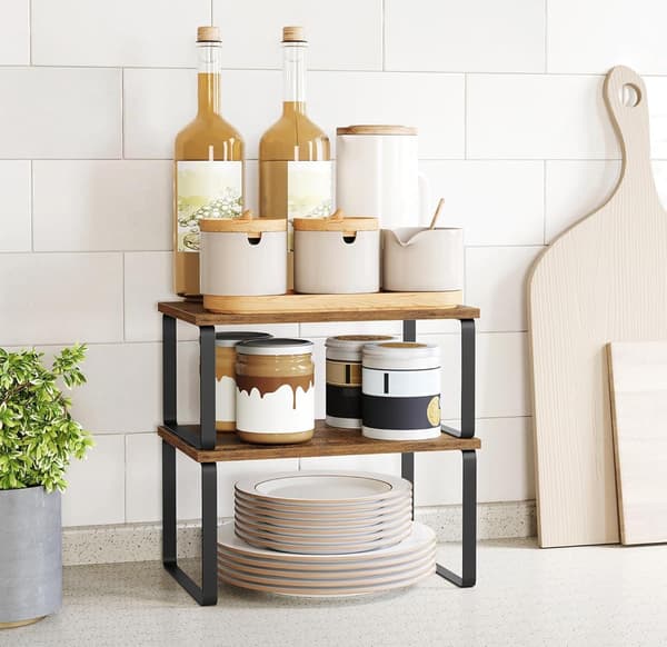 Sæt med 2 GINGER RUSTIC bambushylder