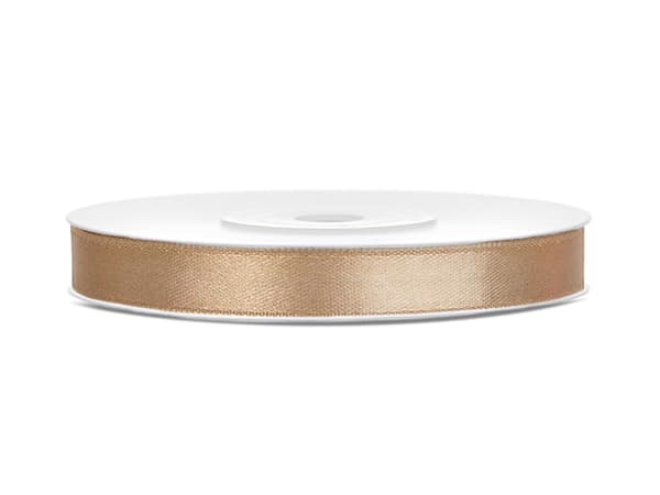 Satinbånd 6 mm lys guld