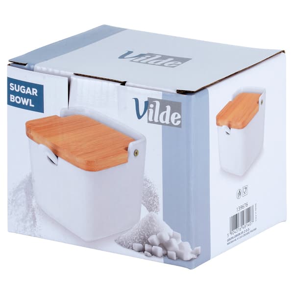Hvid keramisk sukkerskål 250 ml