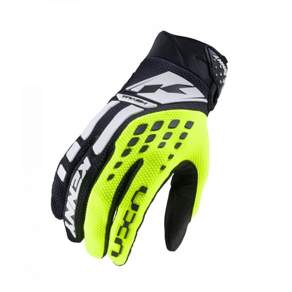 Junior Neon Gul Sort/Hvid Cross/Enduro Track Handsker Størrelse M