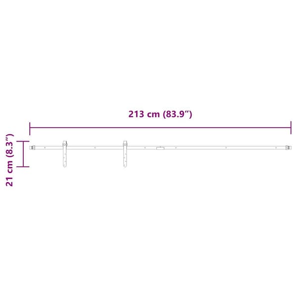 vidaXL skydedørssystem til møbler, 213 cm, kulstofstål