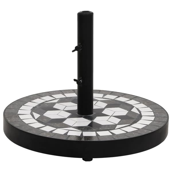 vidaXL rund parasolfod sort og hvid 12 kg