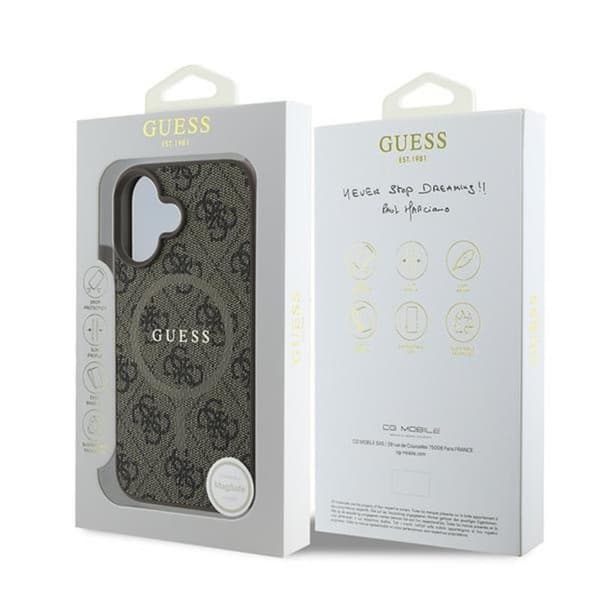 Guess 4G Ring Classic Logo MagSafe - iPhone 16 Plus-skal (brunt)