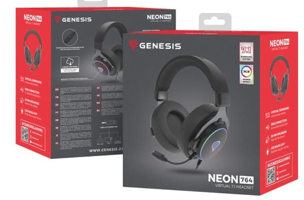GENESIS Neon 764 RGB Kablede Hovedtelefoner Sort