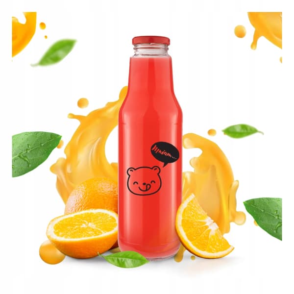 5x KUBUŚ-flaska 750 ml med tryckflaskor för juice, juice, sirap och vattenflaskor