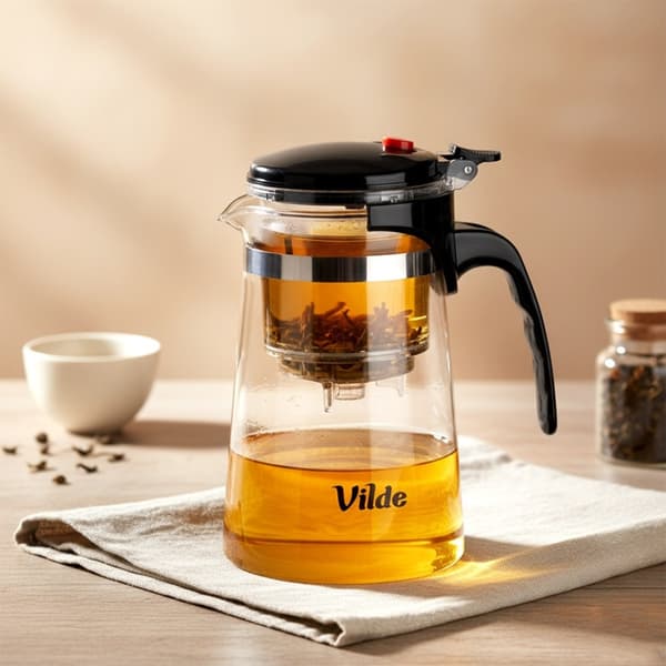 680 ml:n lasikannu yrttiteelle 259415, jossa on pullon pidike