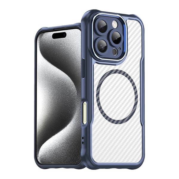 Leading Series MagSafe Silikone Etui til iPhone 16 Pro Max - Blå