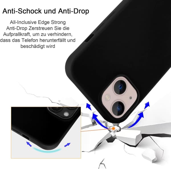 SORT SILIKONEETUIS TIL APPLE IPHONE 13 PRO MAX 6,7" + 2x HÆRDET GLAS