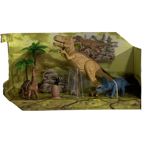 4 DINOSAURUSHAHMOA, 2 PUUTA, ÄÄNI- JA VALOEFEKTEJÄ