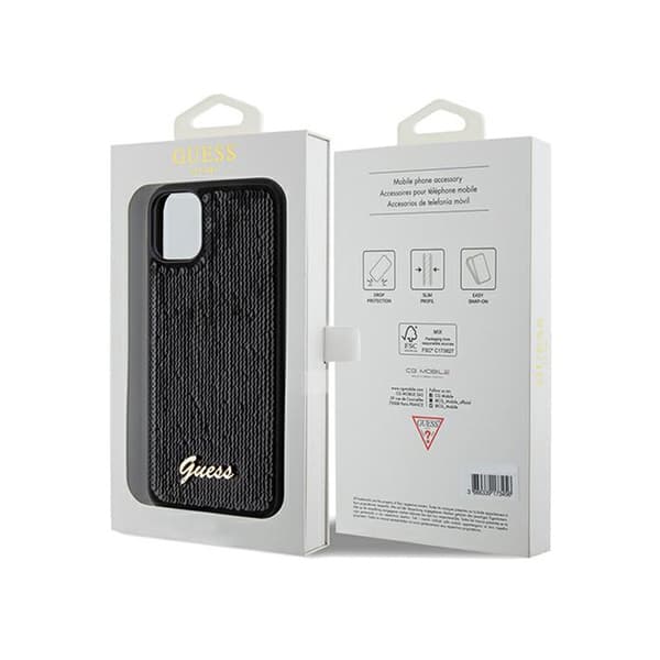 Guess Sequin Script Metal - iPhone 11 -suojakuori (musta)