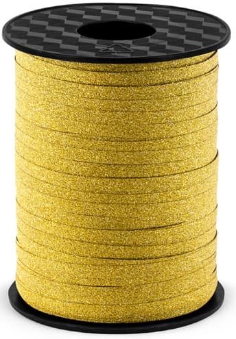 Plastband, glitterkulta, 225m, 1 kpl