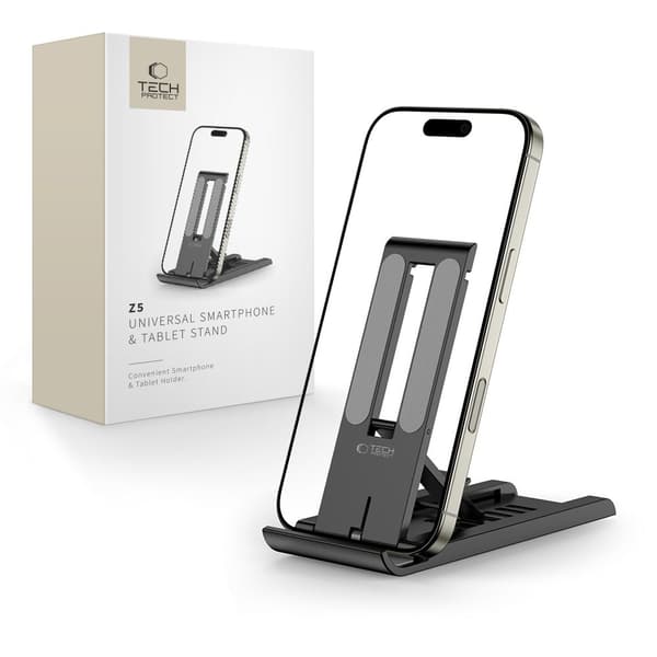 TECH-PROTECT Z5 UNIVERSAL STANDHOLDER TIL SMARTPHONE OG TABLET, SORT