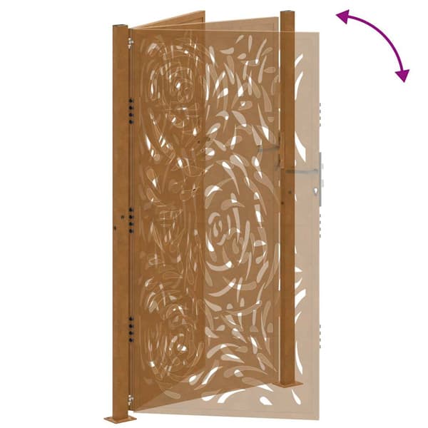 vidaXL havelåge 105x180 cm rustfrit stål flammemønster