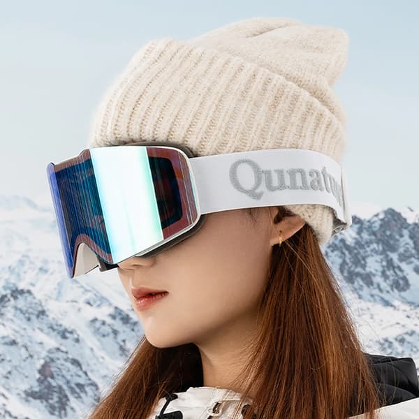 Qunature Hvide Rammeløse Skibriller - Hvide