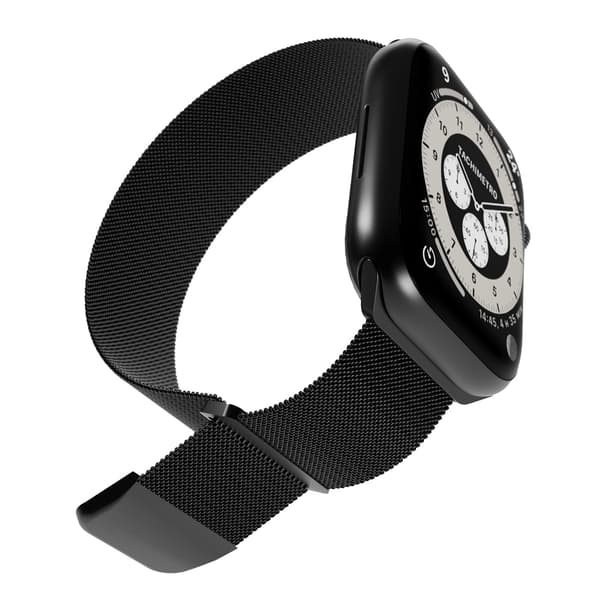Puro 'MILANESE' urrem til Apple Watch 42-44-45-49m, sort