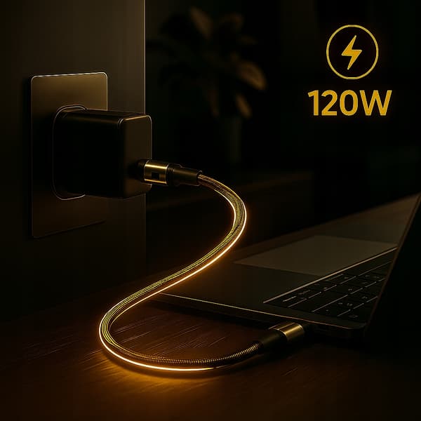 CO2 USB-C-KABEL SNABBLADDNING FÖR SAMSUNG XIAOMI USB TYP C PD 6A 120W 1M