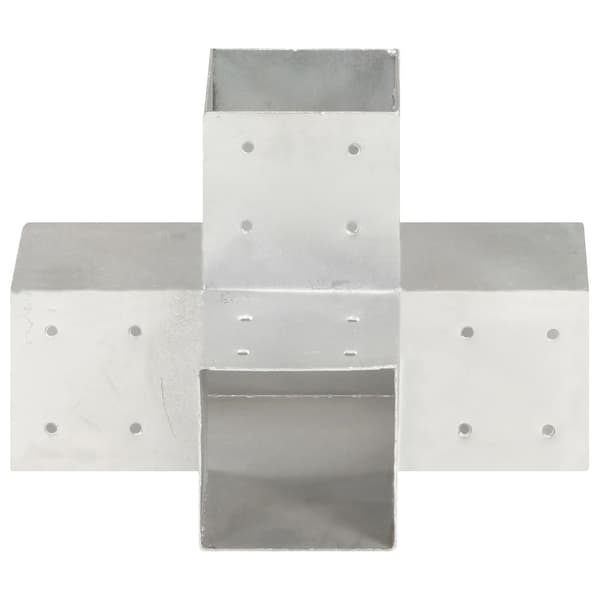 vidaXL X-formade kopplingar, 4 st, galvaniserad metall, 101x101 mm