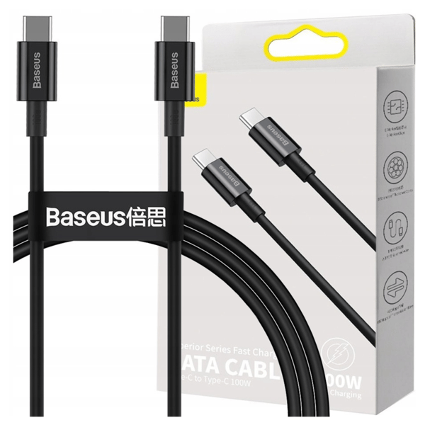 Baseus Superior Series USB-C till USB-C-kabel, 100W, 1m (svart)