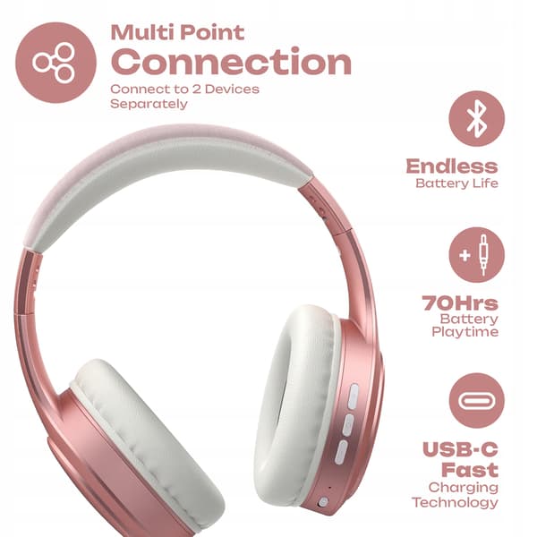 PowerLocus P19 Bluetooth-hovedtelefoner med 4 EQ-tilstande, 60 timer, foldbare med etui