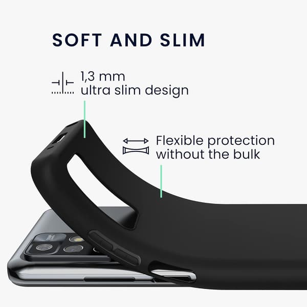 SORT SILIKONE BAGCODE TIL XIAOMI REDMI 10 + 2x HÆRDET GLAS
