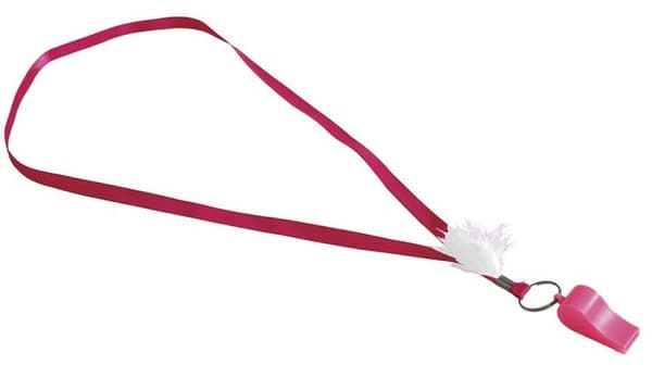Rosa visselpipa för upphängning 1 st.