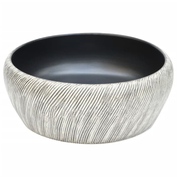 vidaXL bordvask sort og grå rund 41x14 cm