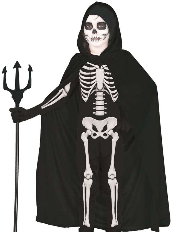 Sort hættetrøje til Halloween 100 cm