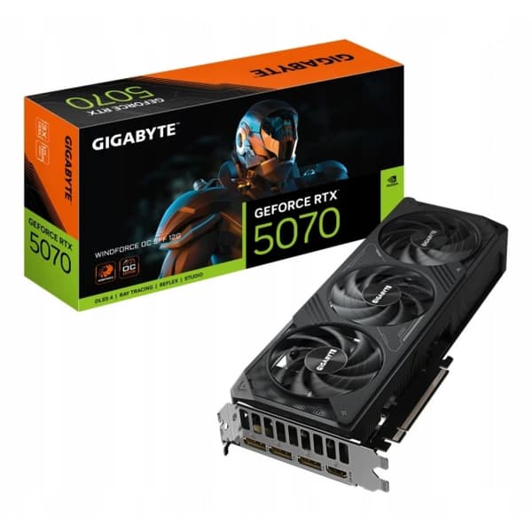 Gigabyte RTX 5070 Windforce OC 12GB Grafikkort Svart
