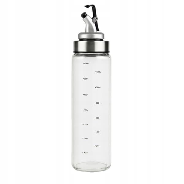 2x Glasflaskedispenser 500 ml med skala til olivenolie, saucer, eddike