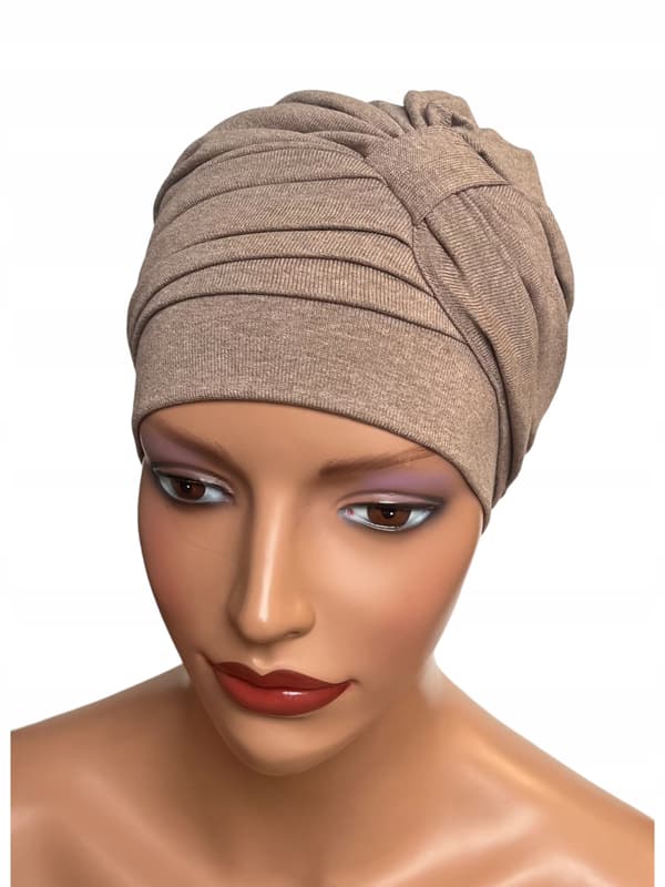 ELA dame turban isoleret sweaterhue lysebrun 25 efterår vinter