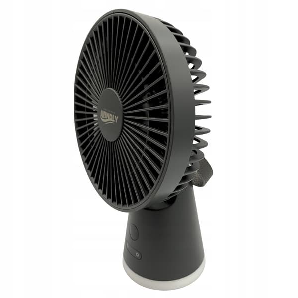 Bordventilator Stående kontorventilator med lampe Kraftig USB-C 3600 mAh