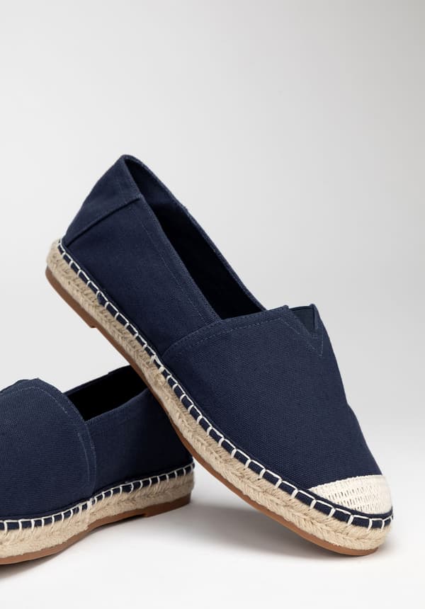 Wittchen Herr Espadriller med Flätad Tå, Marinblå, Textil Material