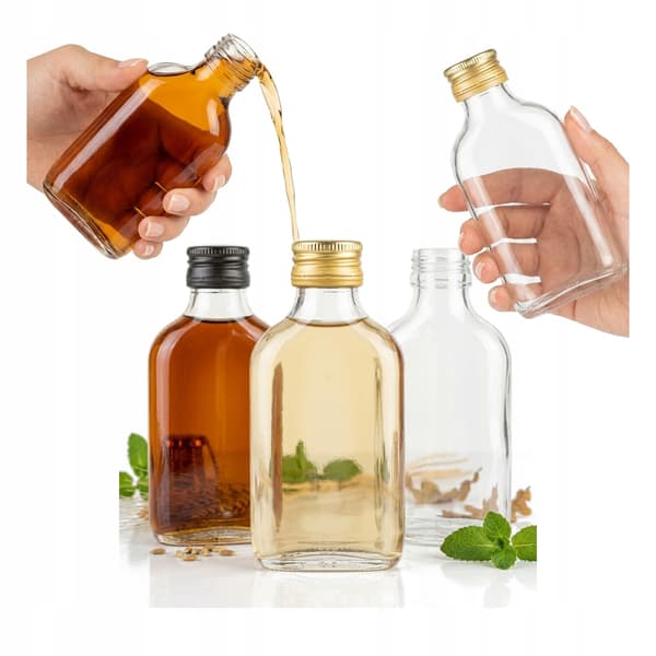 5x Læbeflaske 100 ml + låg TIL tinkturer glasflasker 100 ml