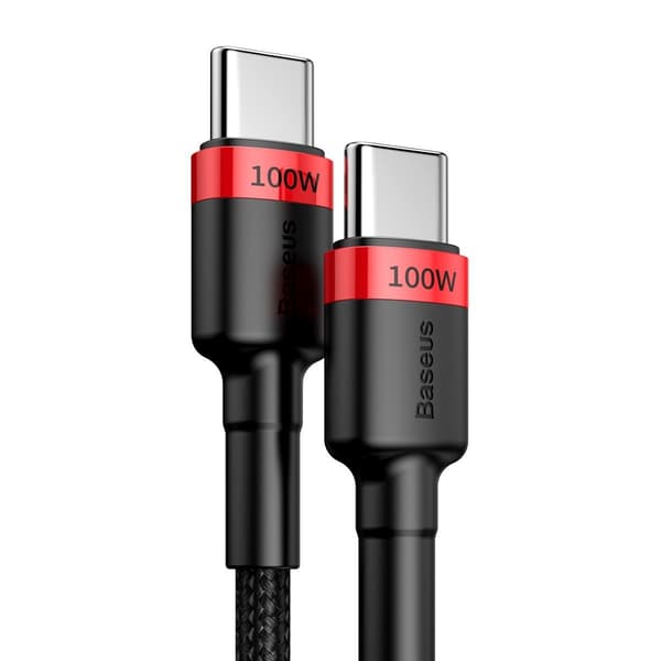 Baseus Cafule USB-C - USB-C -kaapeli, QC 3.0, PD 2.0, 100W, 5A, 2m (punainen-musta)