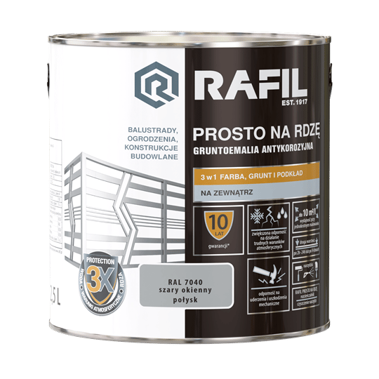 RAFIL MALING RUSTGÅENDE GRÅ GLANS RAL7040 2,5L