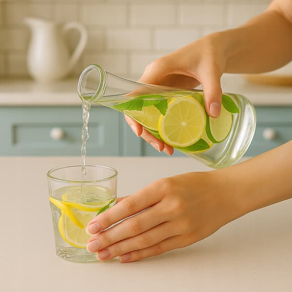 Set med 5 glasflaskor för vinlikörer UNIK STYLISK hempresent