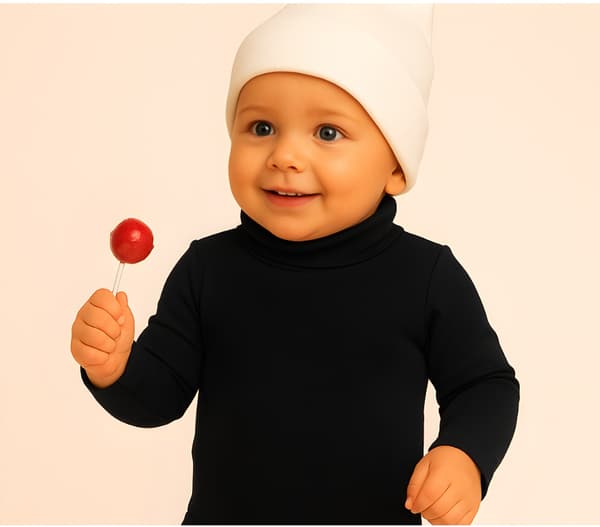 Body med turtleneck 98 Børn Langærmet turtleneck Sort