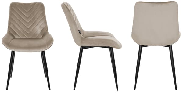 ARON velourstol med beige polstring