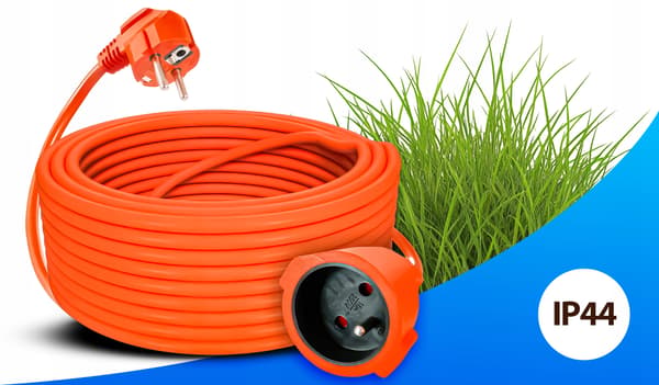 Forlængerledning til havearbejde, plæneklippere, save, trimmere 20M 3x1,5mm