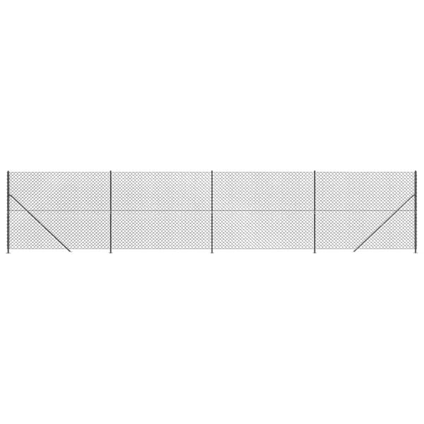 vidaXL nethegn med stolpefødder, antracit, 1,4x10 m