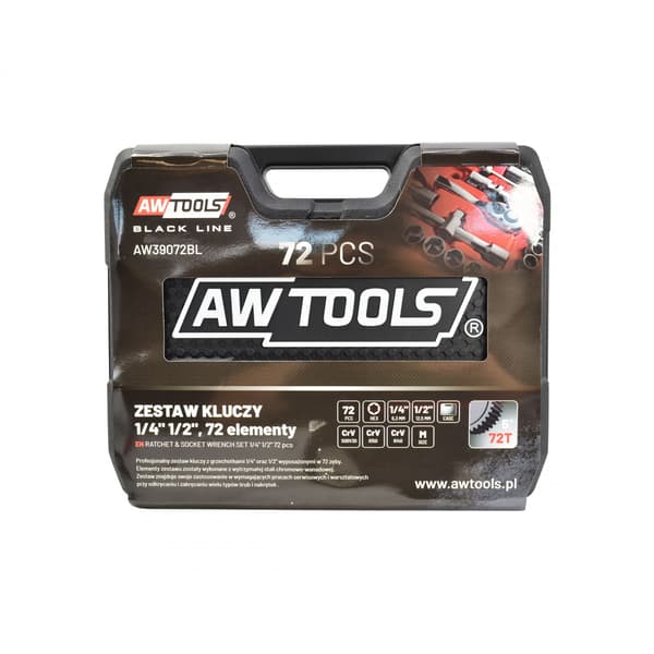 AWTOOLS NØGLESÆT 72 DELE 1/2" 1/4" BLACK LINE