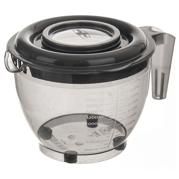 Köksskål med lock, mätkopp, grå, 2,5 l