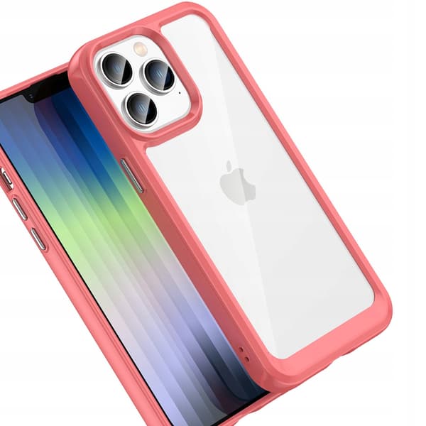 Outer Space-cover til iPhone 14 Pro Max med hårdt cover og gelramme, rød