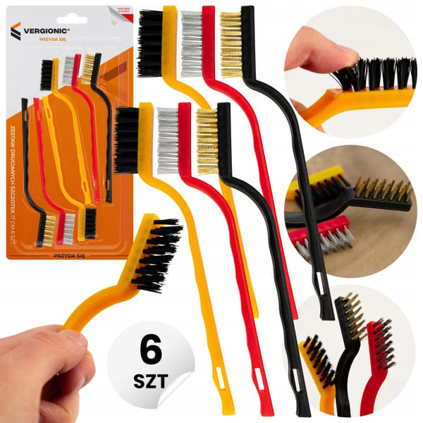 Set med stålborstar 17 cm 6 st mix