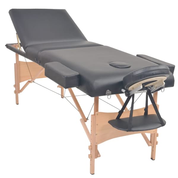 vidaXL foldbar massagebriks 10 cm tyk 3-zoner sort